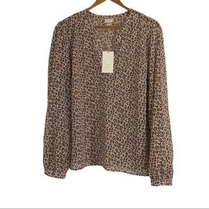 NWT A New Day sheer leopard print top, size:L